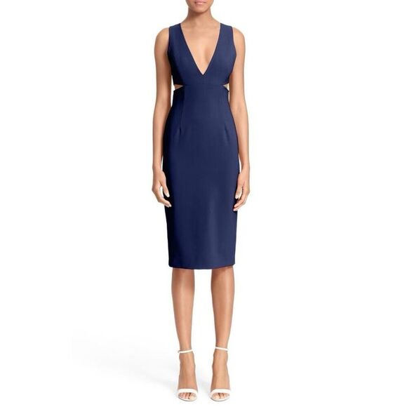 Alice + Olivia Dresses & Skirts - Alice + Olivia Cobalt Blue V-Neck Midi Sheath Dress